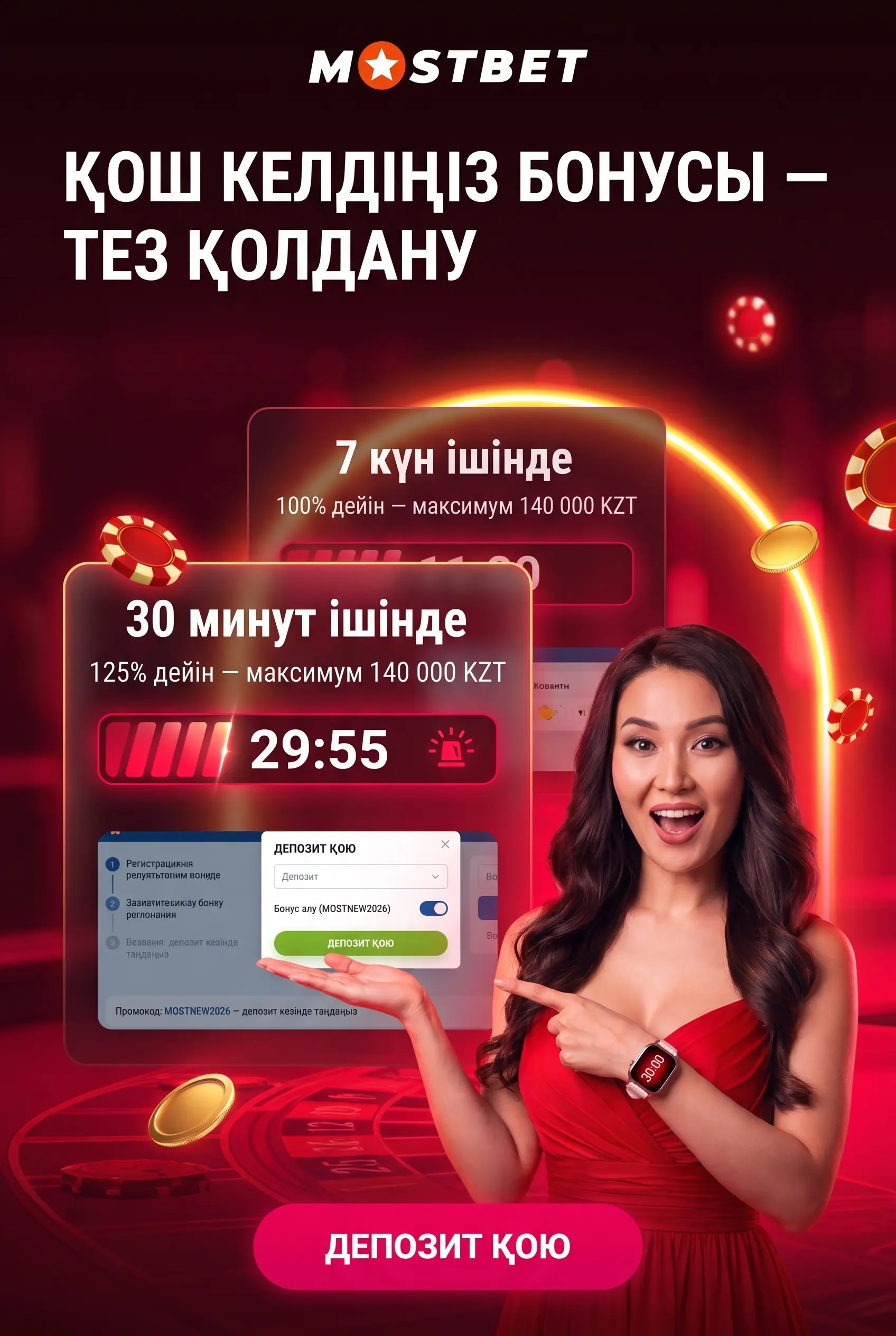 Қош келдіңіз бонусы 125% және 250 FS кестесі